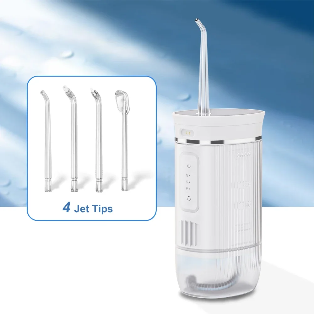 

USB Oral Irrigator Rechargeable Water Flosser Portable Dental Water Jet 200ML Water Tank Waterproof 3 Model Teeth Cleaner