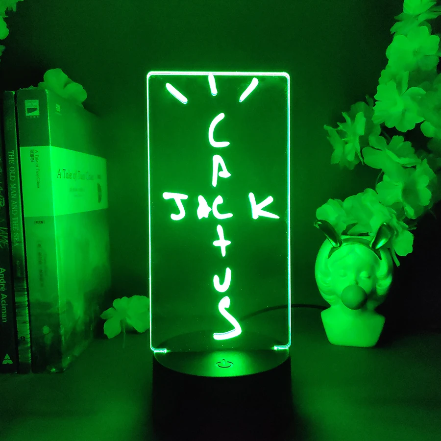 Cactus Jack 3d Illusion Lamp Cool Stuff to Room Decoration Lovely Birthday Gift for Fans Friends Bedroom Standby Nightlight