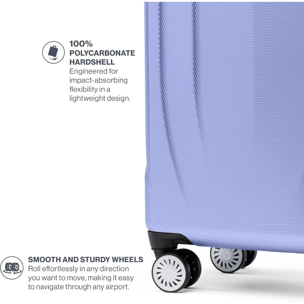 Maleta giratoria de carcasa dura expandible liviana, equipaje de mano de 21 pulgadas, 8 ruedas, equipaje con patrón en V persa