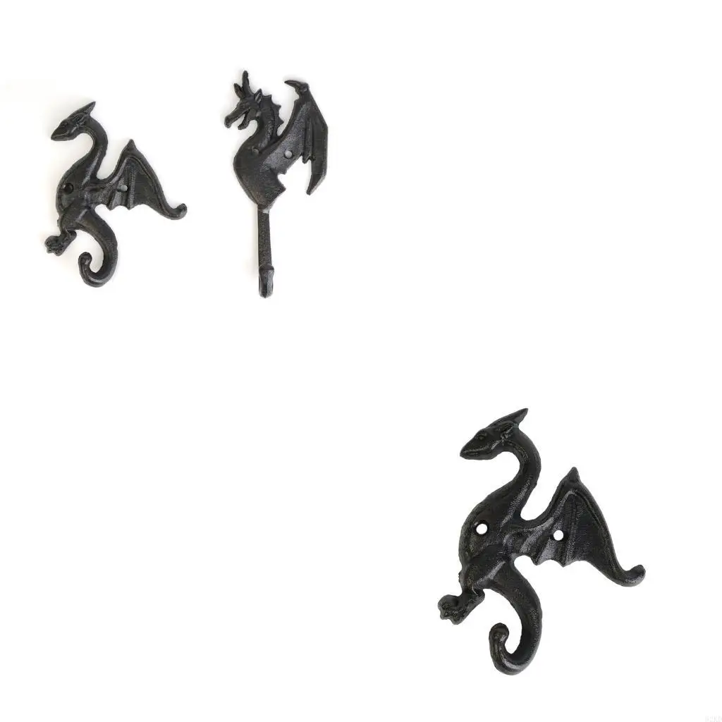 62KD Mythological wrought iron Dragon Hook For Hanging Towels Jackets Unique Present