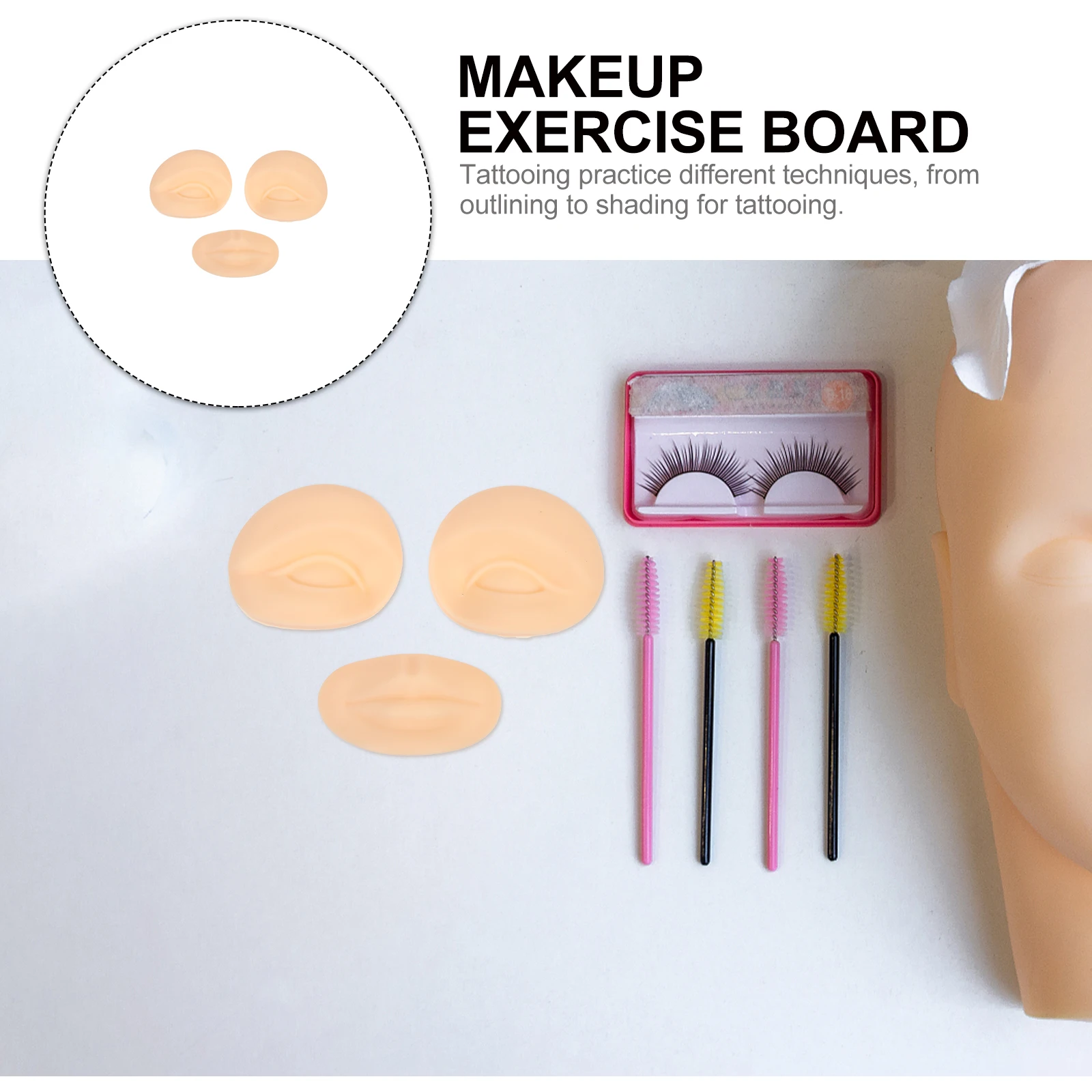 

1Set Tattoo Practice Skin Artificial Skin Sheet Soft Thin Accurate Depth for Eyebrow Microblading Makeup Practice