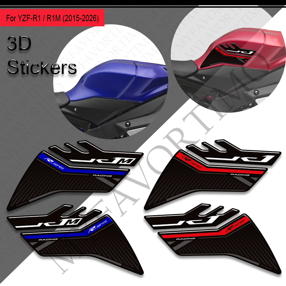 Motorcycle For YZF-R1 YZF-R1M YZFR1 YZFR1M YZF R1 R1M Tank Pad Tank Pad Cap Gas Fuel Knee Stickers Decals Protection 2015 - 2026