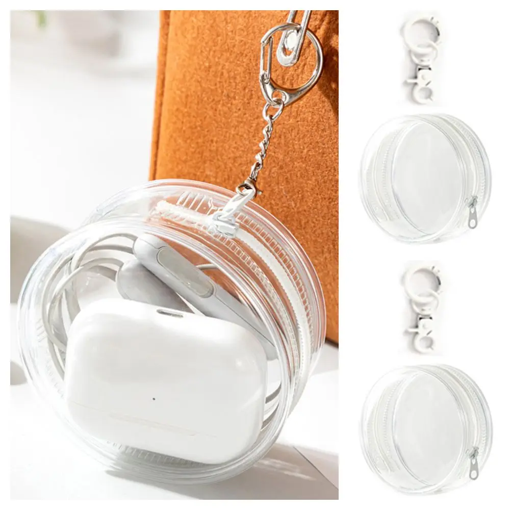 Sac d'extérieur Transparent, câble de données pour clé d'écouteurs, Dia.6.3/7/8cm, sac de rangement pour câble de données, sac de décoration pour jouet