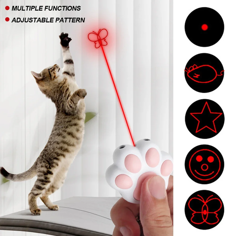 USB Rechargeable Car Keychain Pet Cat Laser Toys Interactive Infrared Teaser Lighting Funny Kitten Training Interior Accessories