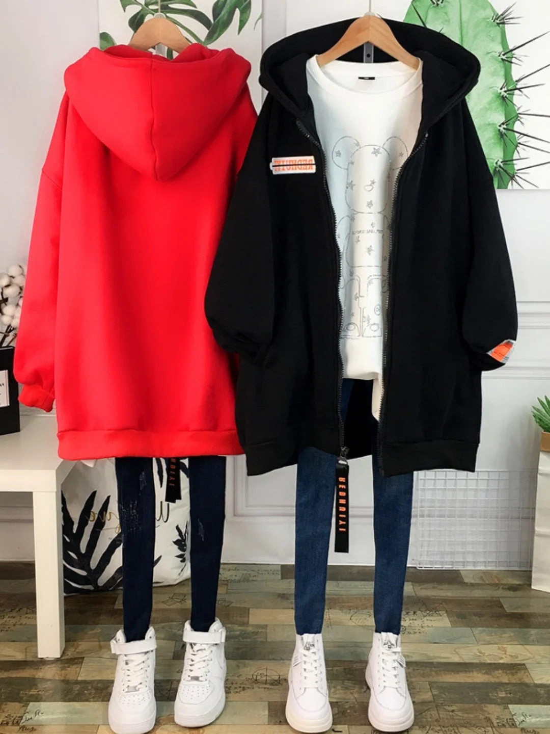 

Утепленный кардиган на молнии с капюшоном больших размеров, свободный, скрывающий живот, для осени и зимы