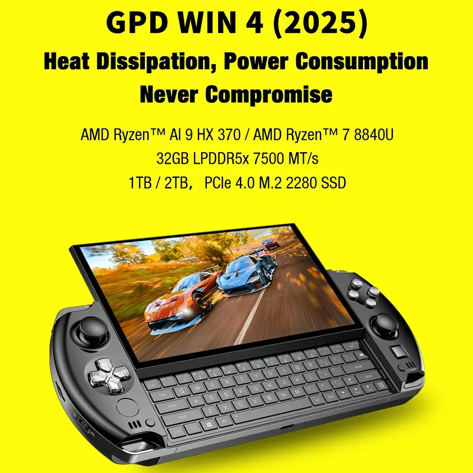 GPD WIN 4 2025 AMD 8840U HX370 Processor  32GB RAM 1TB 2TB Hard Disk 6Inch Handheld Gaming Portable Laptop Mini PC Touch Screen