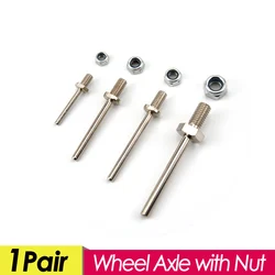 1Pair Wheel Axles Steel Shaft with Stop Nuts Dia 3/4/5/MM Landing Gear Assembly M5/M6/M8 Thread Spares For RC Airplane Model