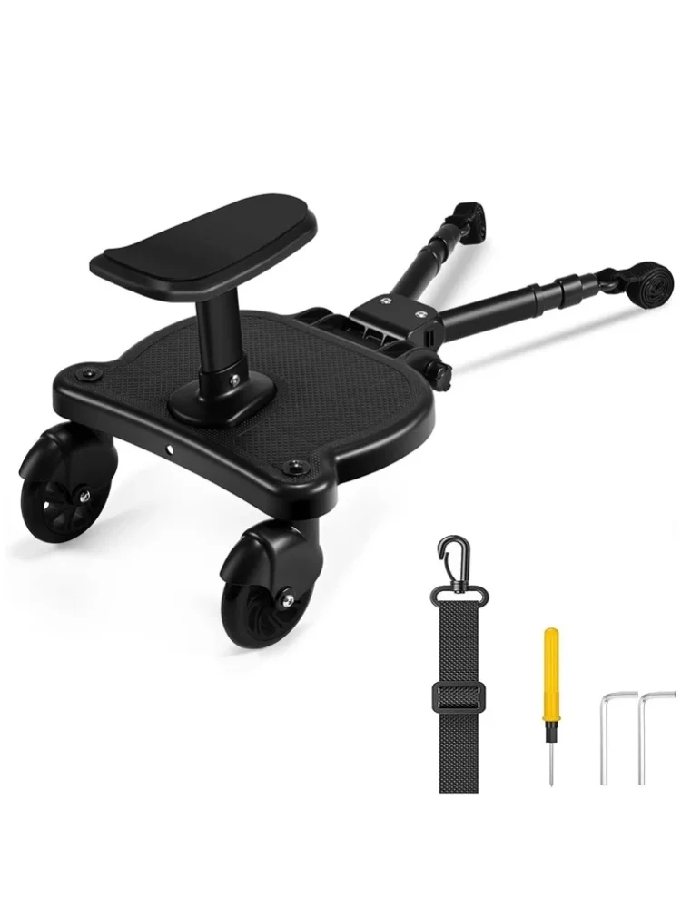 Verbessern Sie Ihren Spaziergang mit einem 2-in-1 Sitz- und Stehbrett für das zweite Kind – kompatibel mit den meisten Kinderwagen.