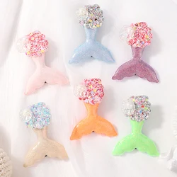 Pince à cheveux queue de poisson à paillettes pour filles, vêtements de sauna pour tout-petits, épingles à cheveux sirène délicates, accessoires pour cheveux Kiev illage pour enfants, vente en gros, 1PC