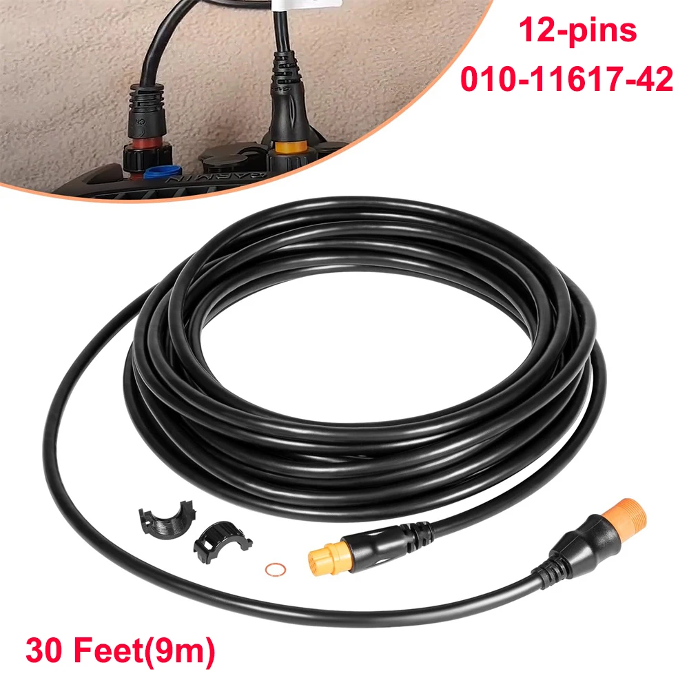 

010-11617-42 Extension Cable for 12-pin Airmar Transducer with XID 30 Ft/9m for Garmin Devices GPS Navigation Boat Part Fishing