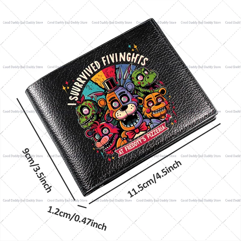 محفظة FNAF للأطفال محفظة خمس ليالٍ في فريدي طباعة حاملي بطاقات الائتمان بولي Leather الجلود المال كليب موضة عيد الميلاد Moneybag الرجال الهدايا