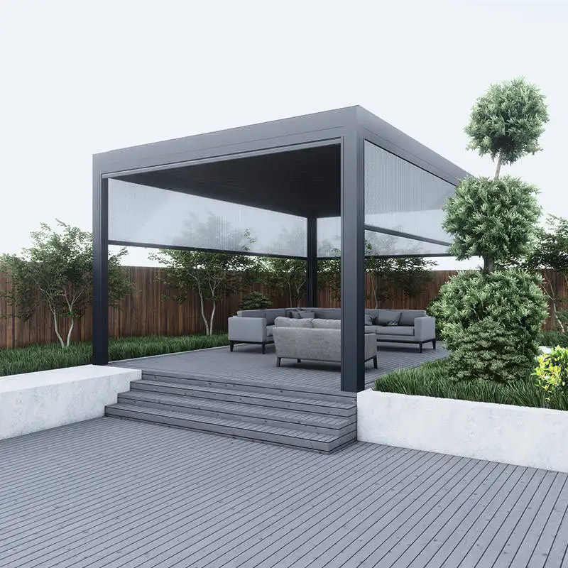 Heavy Duty Aluminum Alloy Eco Friendly Pavilion Multiple Size Customized Outdoor Fashion Pergola Affordable Rainproof Gazebo