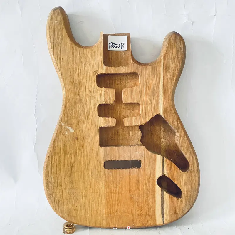 

FB228 Natural Solid Wood ST Guitar Body Replace DIY Electric Guitar Parts Custom Oem Order with Wood Damages Cracks