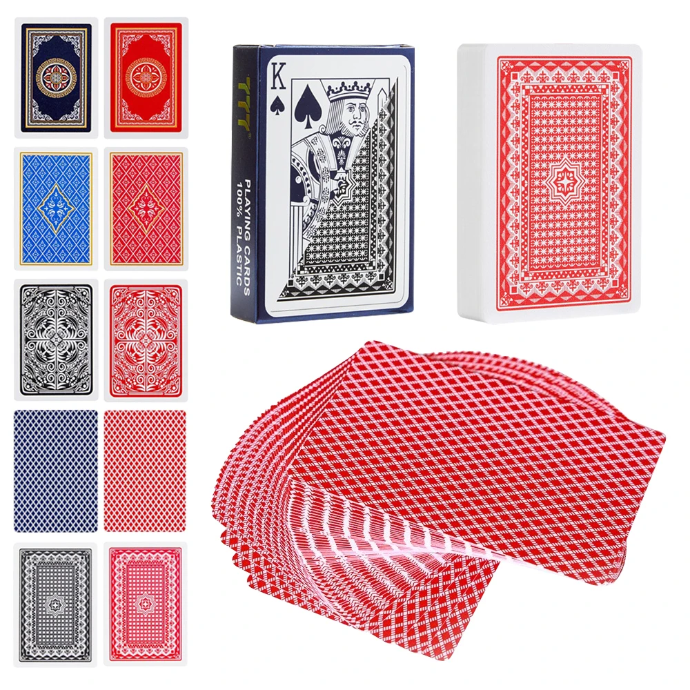 2 Decks Plastic Playing Cards Red and Blue Standard Index Game  Poker Cards Traveling Decks Cards for Teens Adults