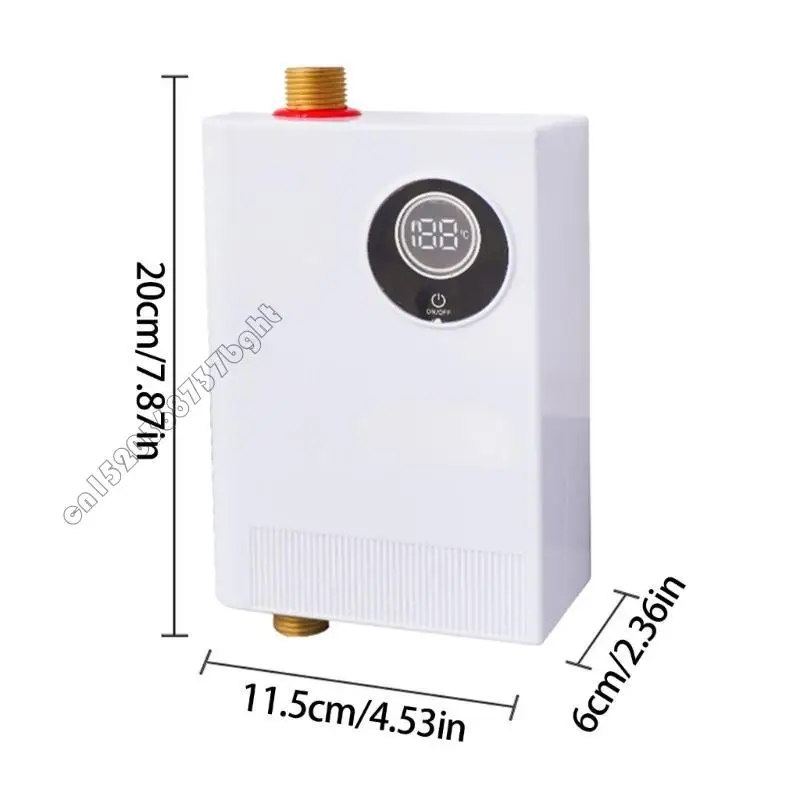 Tankless Hot Water System Stainless Steel Construction Electric Heater with LED Temperature Display For Small Spaces 4XFB