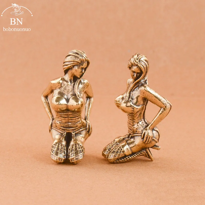 Solid Copper Beautiful Woman Ornament Sexy Bikini Beauty Figurine Girl Model Collectible Statue Gifts Man Brothers