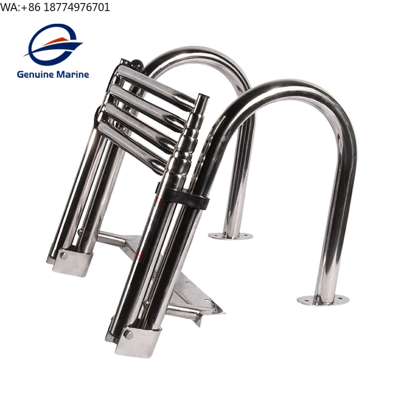 

Оригинальная трехступенчатая противоскользящая лестница для купания, телескопическая лестница из нержавеющей стали для морских яхт и катеров