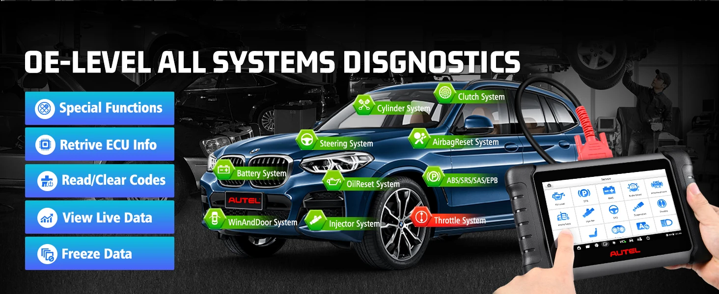 Autel MaxiCheck MX808S OBD2-Scanner, bidirektionale Auto-Diagnosetools, OE-Diagnose aller Systeme, 28+ Dienstleistungen, wie MK808S – Detail 7