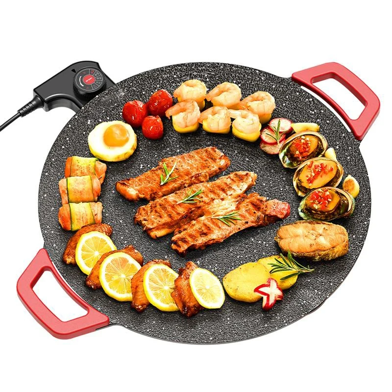 Electric Indoor Griddle Pan,Non-Stick Electric Bbq Grills,Portable Countertop Electric Grills Pan,For Family Gathering image 6