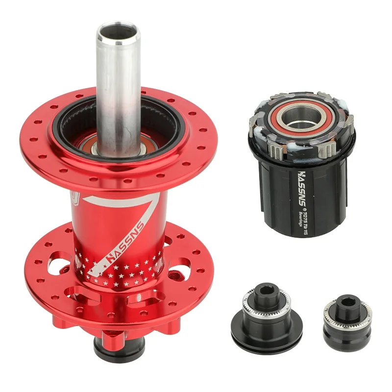 HASSNS 120 Click Hub 6 Bearing MTB Mountain Bike Hub Front Rear 24 32  Holes QR Thru-axle Exchange Disc Brake Bicycle Hubs HG