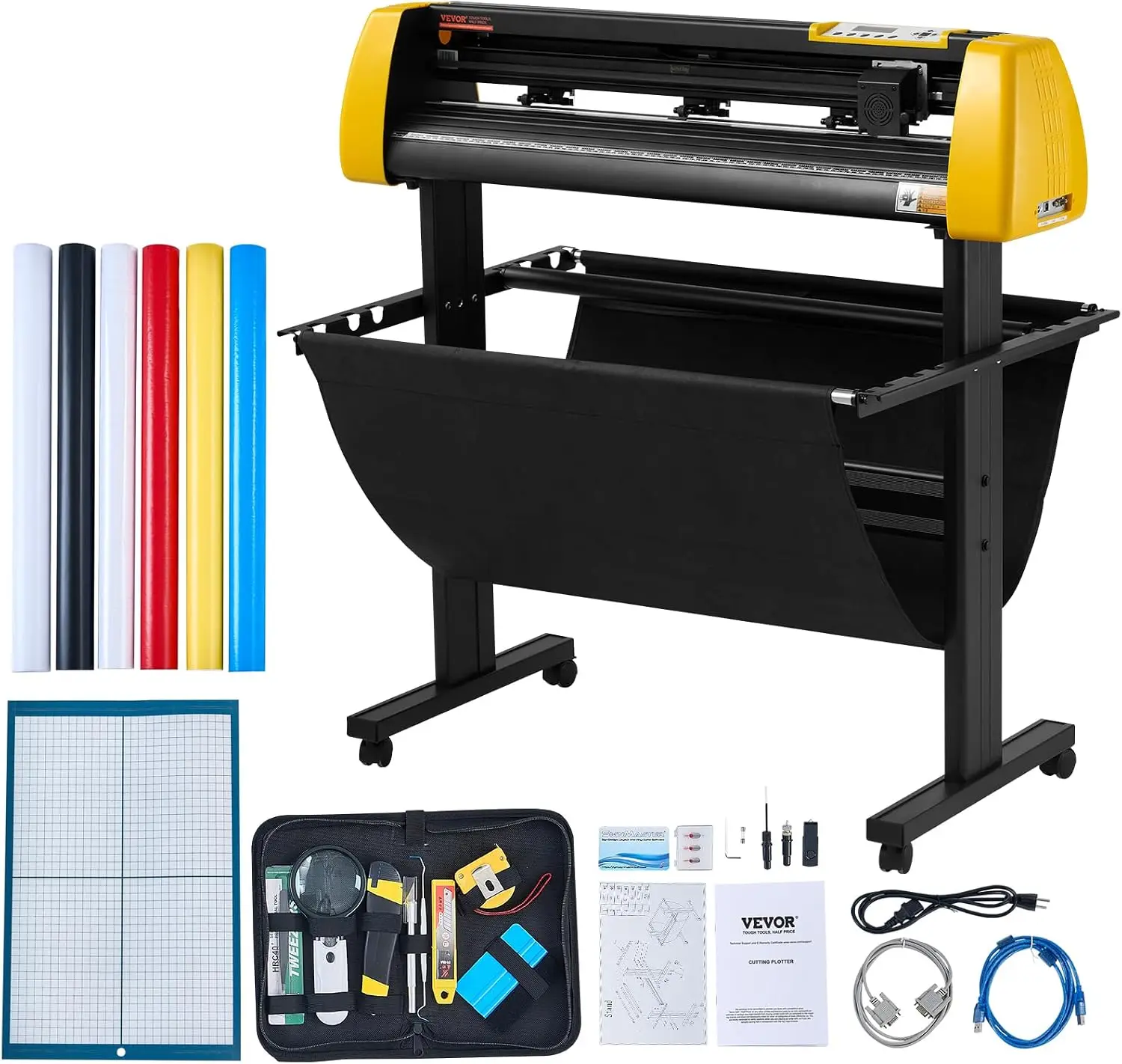 Vinyl Cutter Machine, 34 in / 870 mm Max Paper Feed Cutting Plotter, Automatic Camera Contour Cutting LCD Screen Printer with St