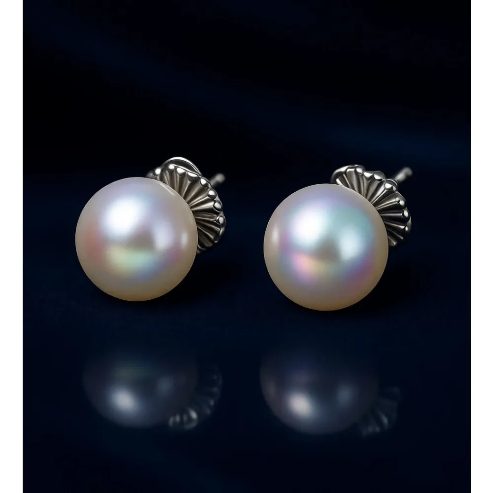 

Серьги-гвоздики с белым пресноводным жемчугом для женщин, подарок