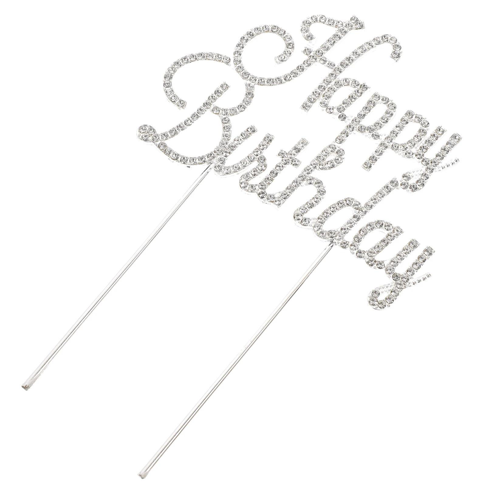 

Zinc Alloy Birthday Cake Topper Cupcake Decorations Happy Flash Toppers Adjustable Height Delicate Design Party Dessert Table