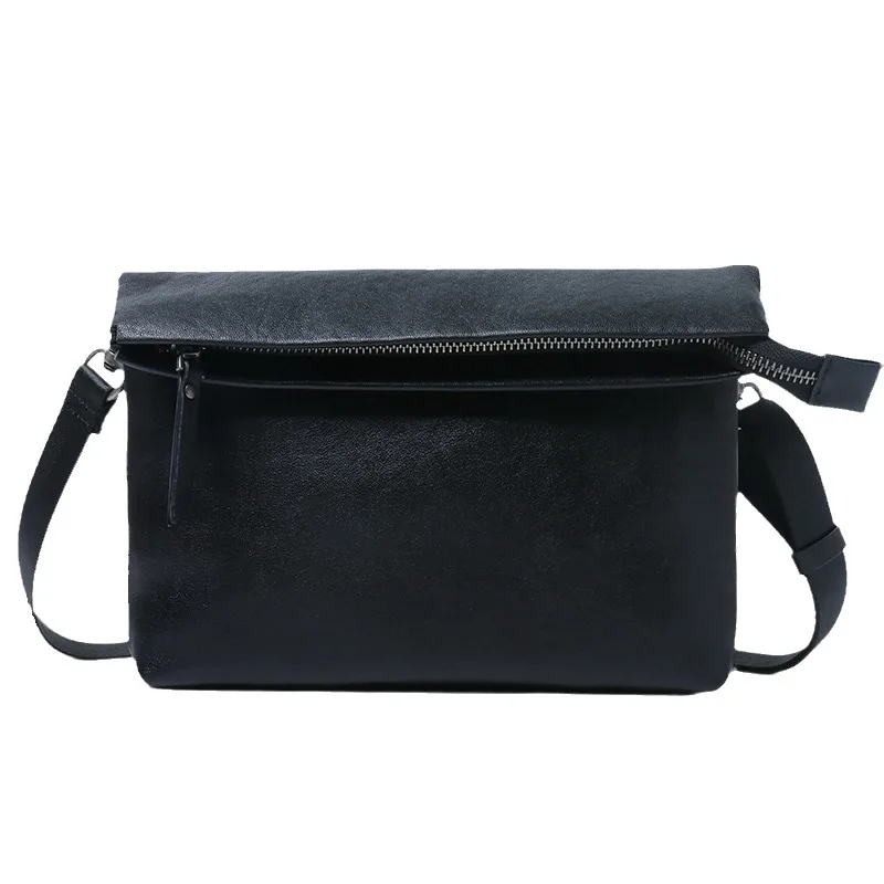 Men's Shoulder Bag Made of Genuine Leather, Fashionable and Simple Crossbody Bag, Vegetable Tanned Leather Handbag