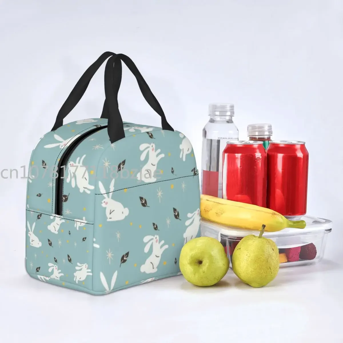 Bunny Patroon Lunchbox Voor Vrouwen Multifunctionele Konijnen Koeler Thermisch Voedsel Geïsoleerde Lunch Tas Kantoorwerk