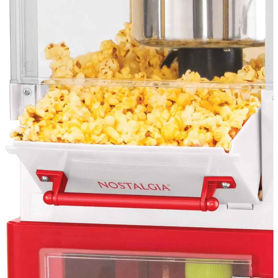 ماكينة صنع الفشار - عربة احترافية مع غلاية 2.5 أونصة تشكل ما يصل إلى 10 أكواب - ماكينة صنع الفشار العتيقة على طراز مسرح الفيلم