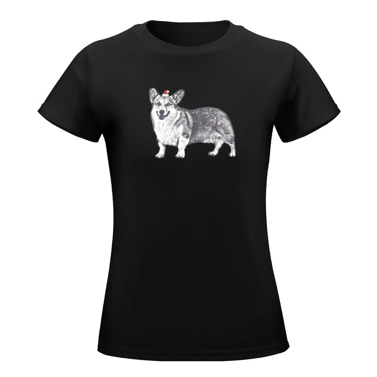 Aqua the Corgi Santa Hat T-Shirt customs sweat blanks ariat shirts for Women