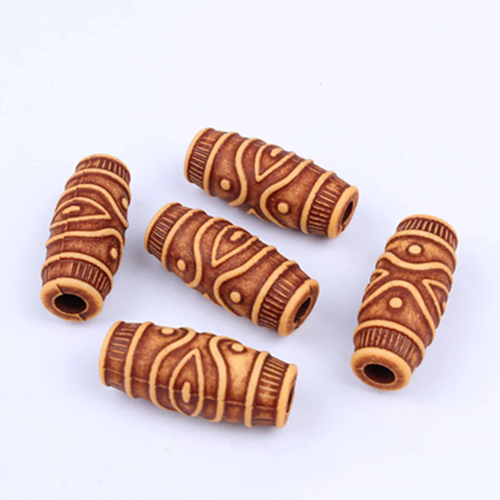 60pcs Loose Wood Beads Space Beads for DIY Jewelry Craft Hair Dreadlocks Necklace diy beads wooden beads