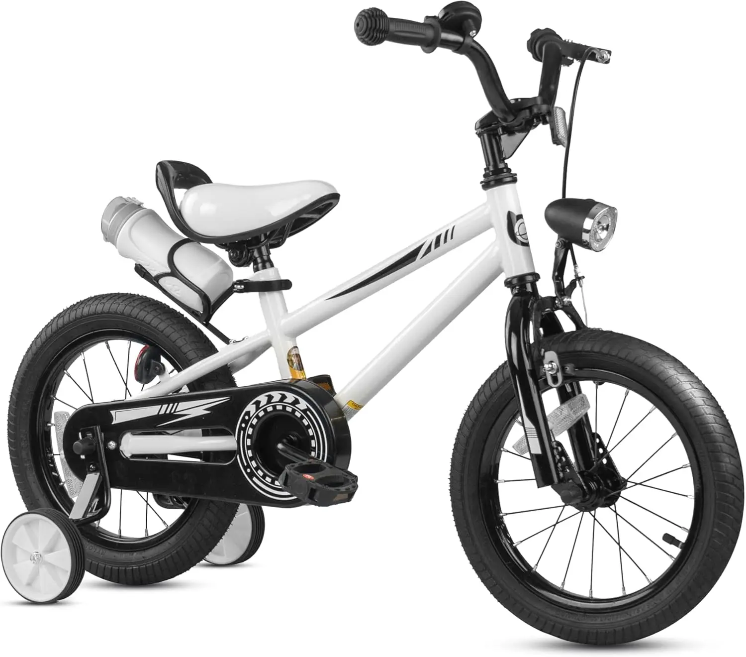 Kids Bike for Ages 3-8 Years Boys Girls, 12 14 16 Inch Children Bicycle with Training Wheels and Headlight, Adjustable Seat Hand