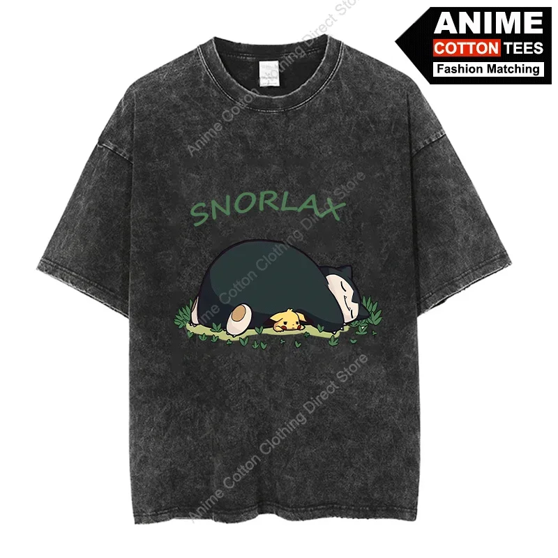 Snorlax Big Sloth Bear Who Loves To Sleep - DO NOT DISTUB Print T-shirt Cotton Washed Vintage Casual Unisex Oversized Loose Tees