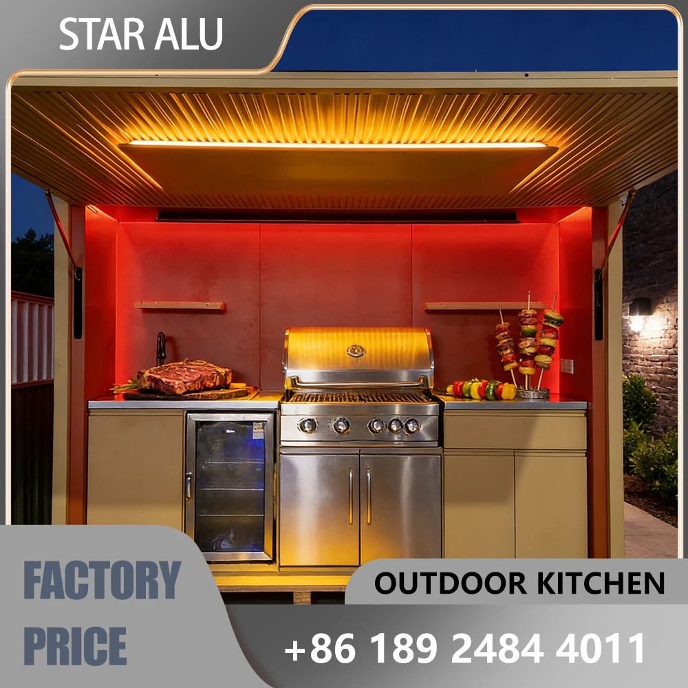 

Intelligent temperature-controlled barbecue grill: Bring the Michelin kitchen home and create a modular outdoor patio kitchen