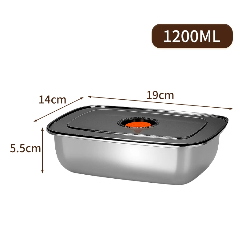 

Food ade Stainl Steel Lunch Box Refrigerator Sed Storage Box Freezer Box Durable Container for Food Prese...