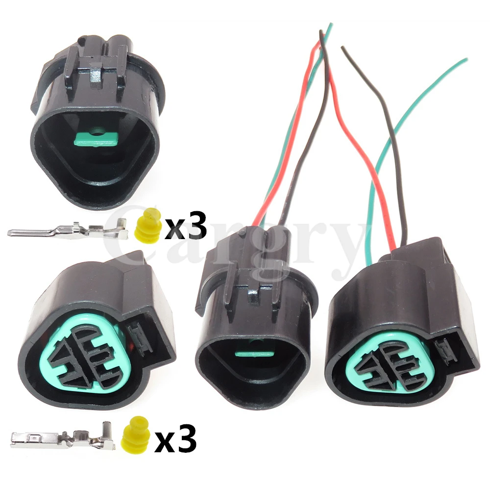 1 Set 3P Automobile Headlight Wiring Harness Socket PB625-03027 PB621-03020 AC Assembly Car Sensor Waterproof Sealed Socket