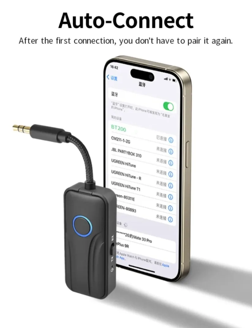 VIKEFON – transmetteur et récepteur Audio Bluetooth 6.0, adaptateur sans fil, prise AUX 3.5MM avec micro, musique stéréo HiFi pour voiture, TV, PC