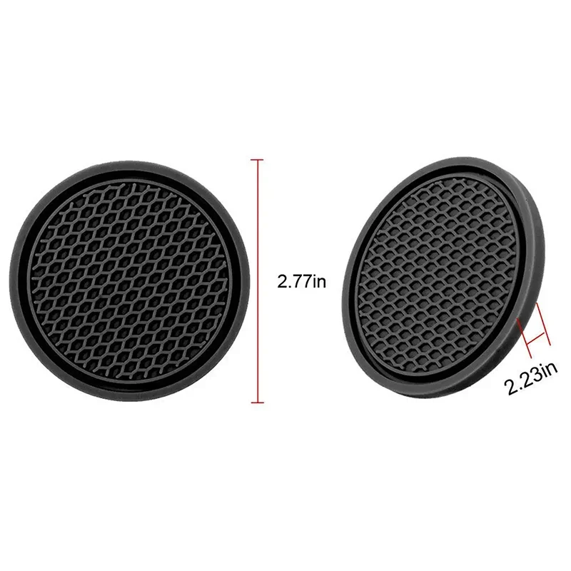 2pcs Black Car Auto Cup Holder Anti Slip Insert Coasters Pads Interior Accessories Universal Fits Perfectly For Most Cups Bluey