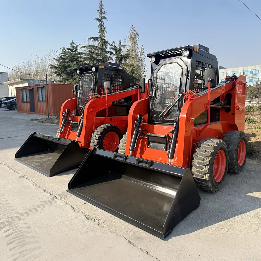 Free Shipping Mini Skid Steer Loader Farm Hydraulic Diesel Engine Wheel Skid Steer Loader Garden Skid Steer Loader Customized
