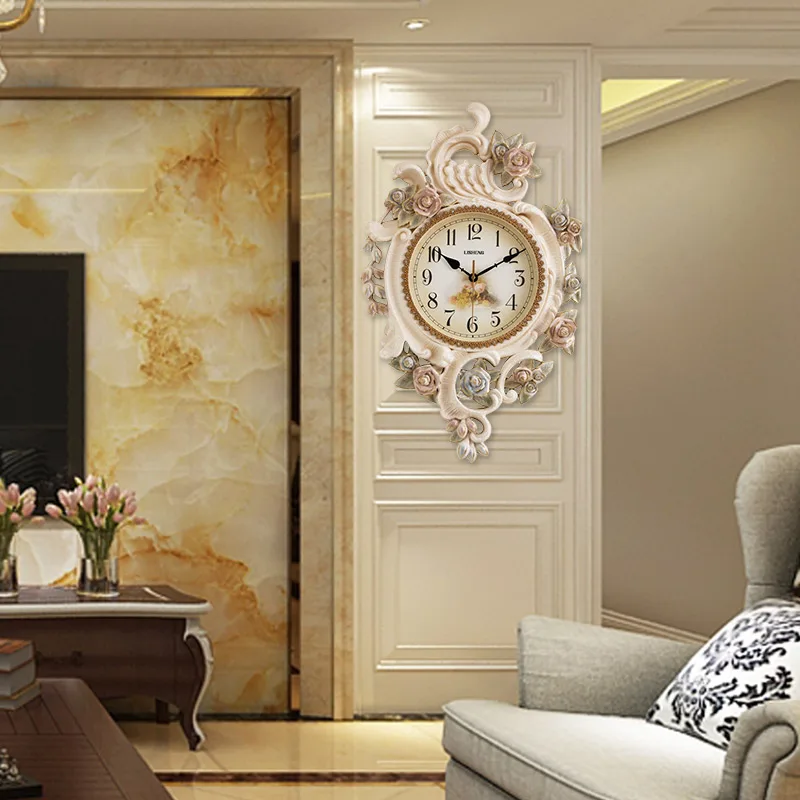 Luxury Jane European Watch Creative Trend Wall Clock Quiet Living Room Clock European Household Atmospheric Quartz Clock Persona