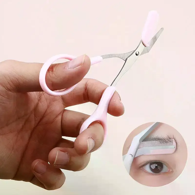 Eyebrow Trimmer Makeup Tools Stainless Steel Eyebrow Scissors With Comb Hair Removal Eyebrows Shaping Makeup Tools