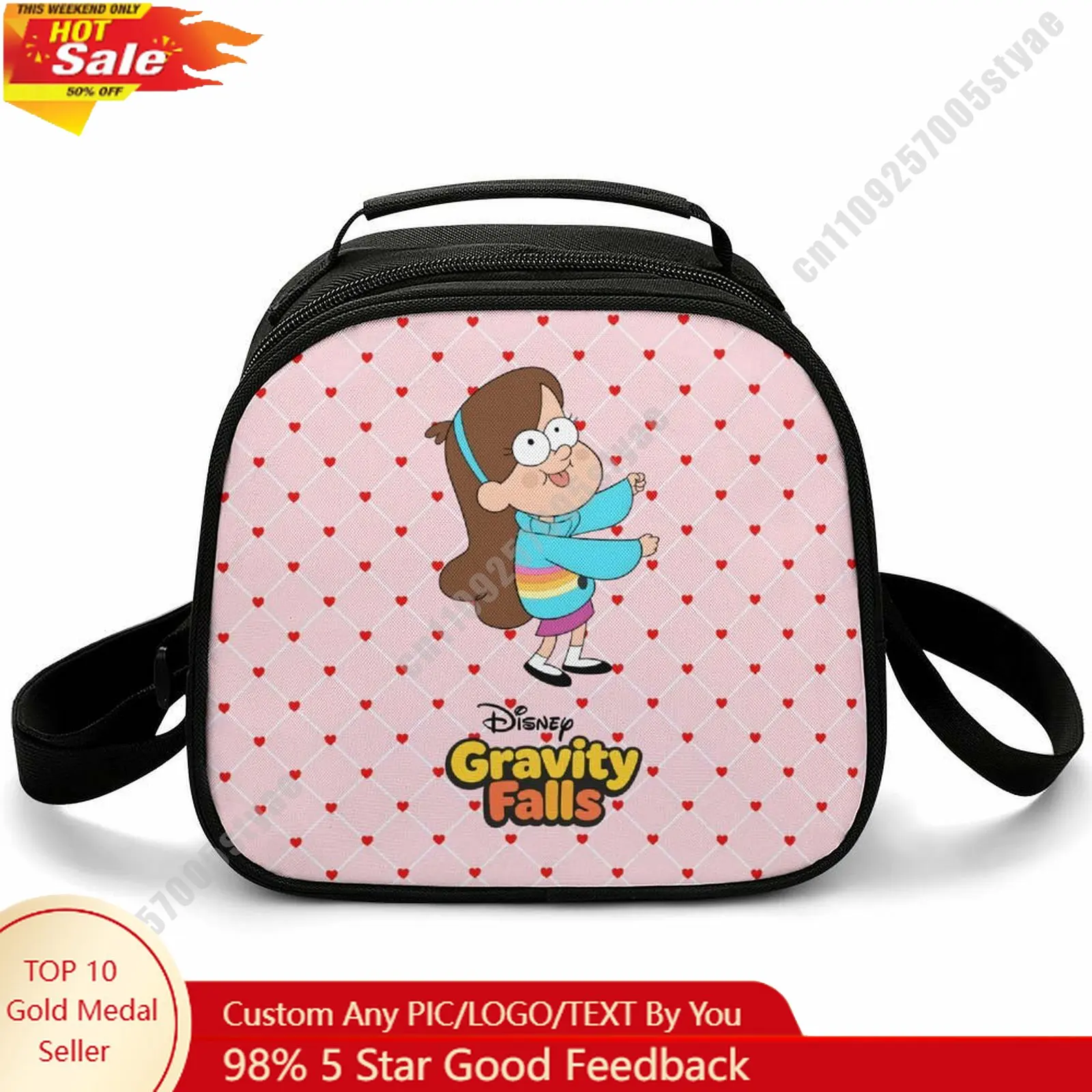 

Mabel Pines Lunch Bag Disney Animal Patterns Bento Bag Customizable Name Photo Logo Lunchbox Essential Picnic Bag Cosplay