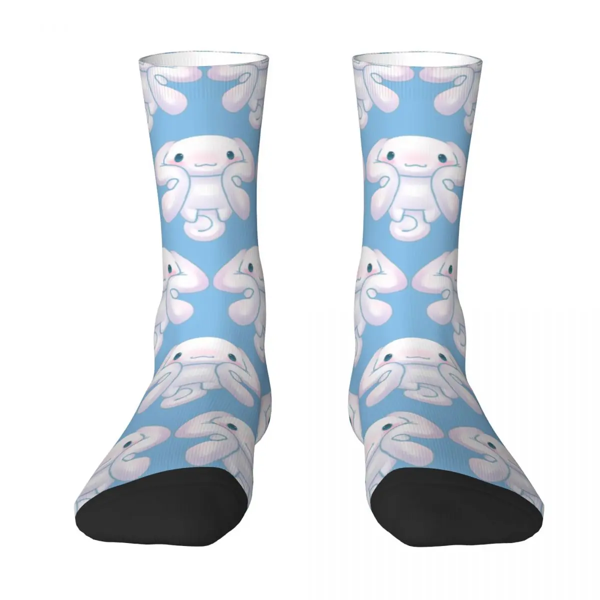 

Hip-hop Cute Cinnamon Roll Bunny Basketball Socks Cinnamoroll Polyester Crew Socks for Women Men