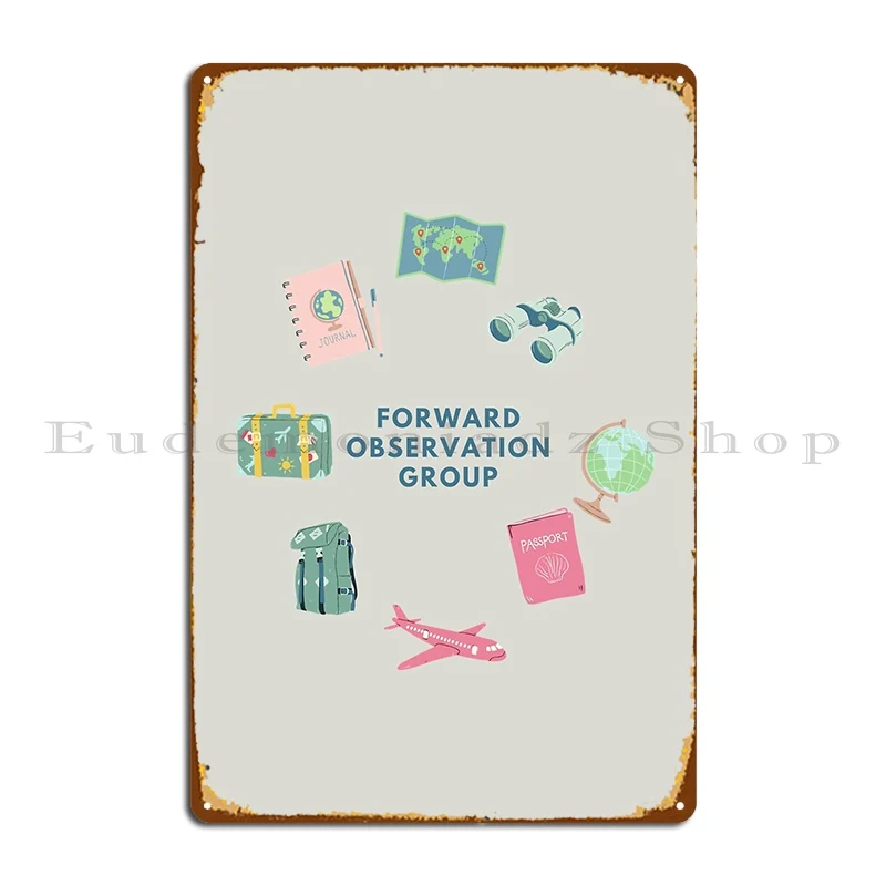 Forward Observations Group Long Metal Signs Customize Wall Cave Wall Pub Mural Character Tin Sign Poster