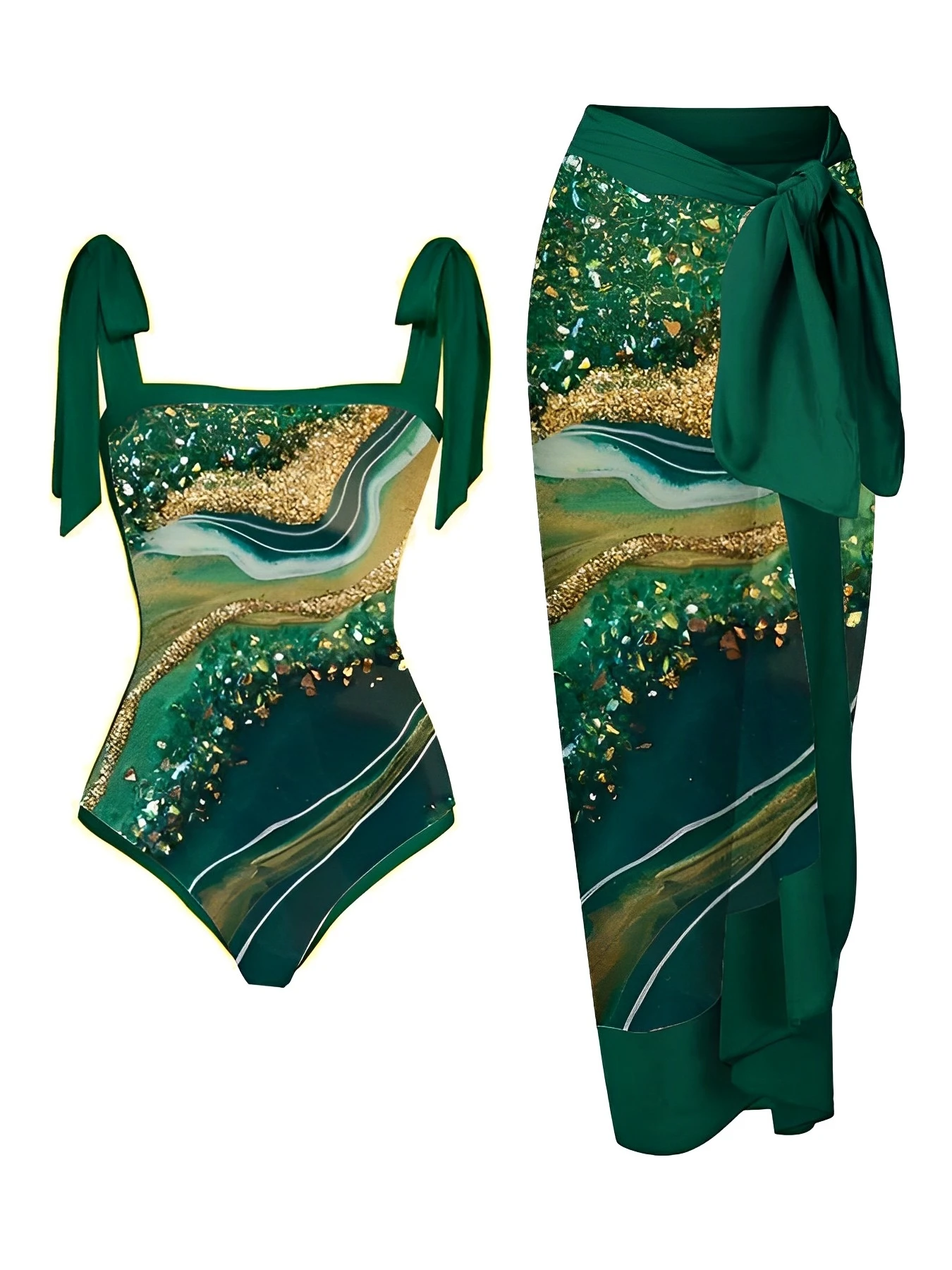 2025 traje de baño estampado de una pieza para mujer y falda para la playa, traje de baño de 2 piezas para mujer, bañadores sexis, traje de baño para nadar, ropa de playa