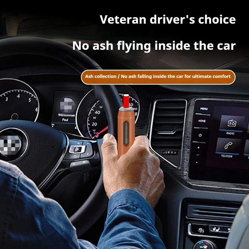 Portable Car Ashtray, Anti-Fall Spill-Proof Vehicle Smoking Ashtray, Easy to Clean Auto Ash Storage Tool view 3