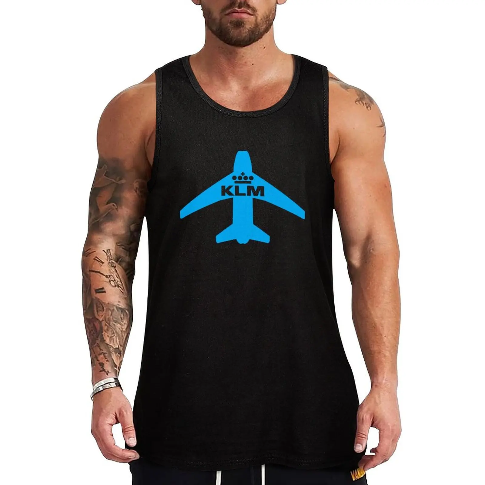 KLM Royal Dutch Airlines Tank Top Cooling Fabric Tank Top Summer Lightweight Sleeveless