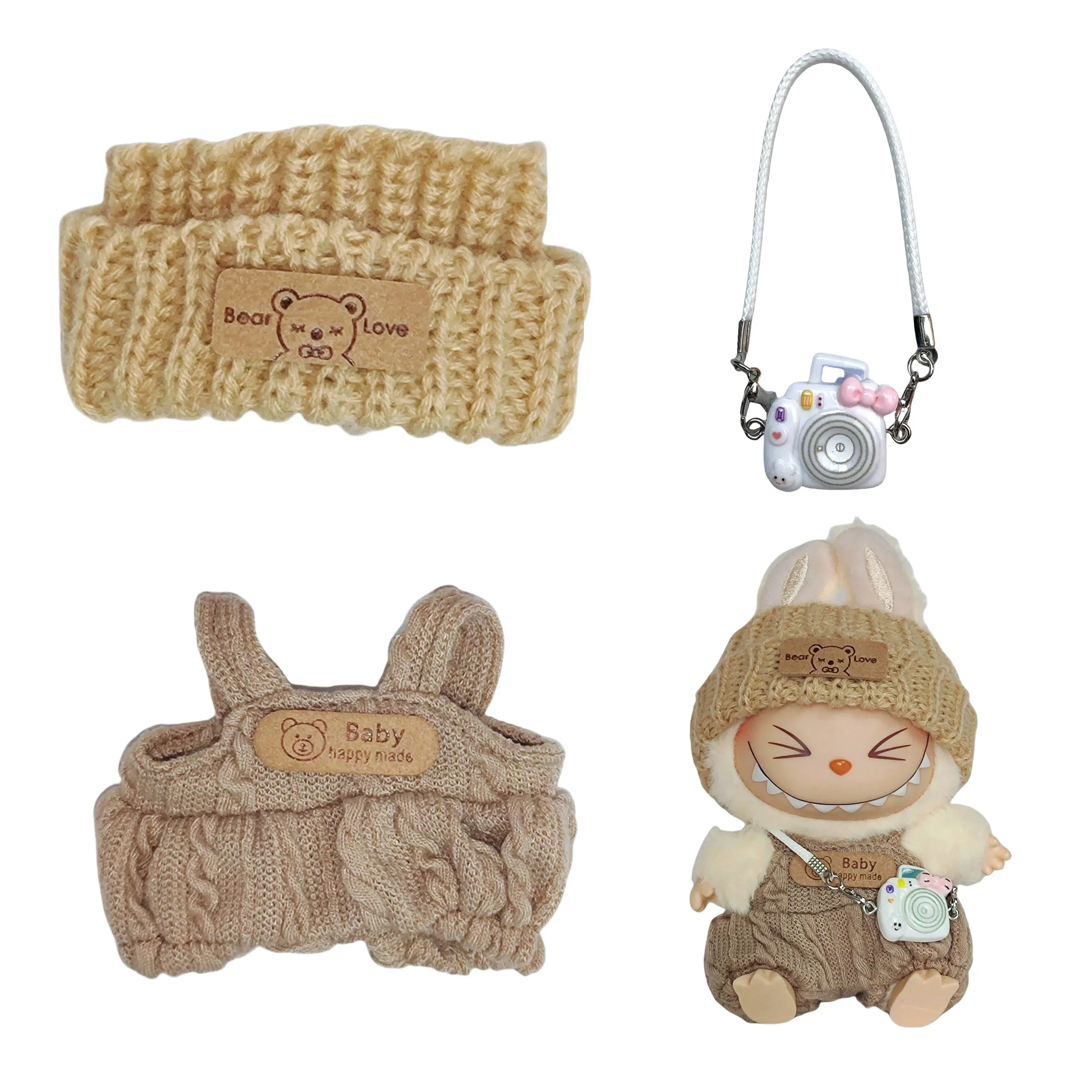 17cm 라부부 옷 의상 봉제인형 옷 마카롱 귀여운 옷 DIY 어린이 선물 강아지 옷 헤어 액세서리 v1v2 옷