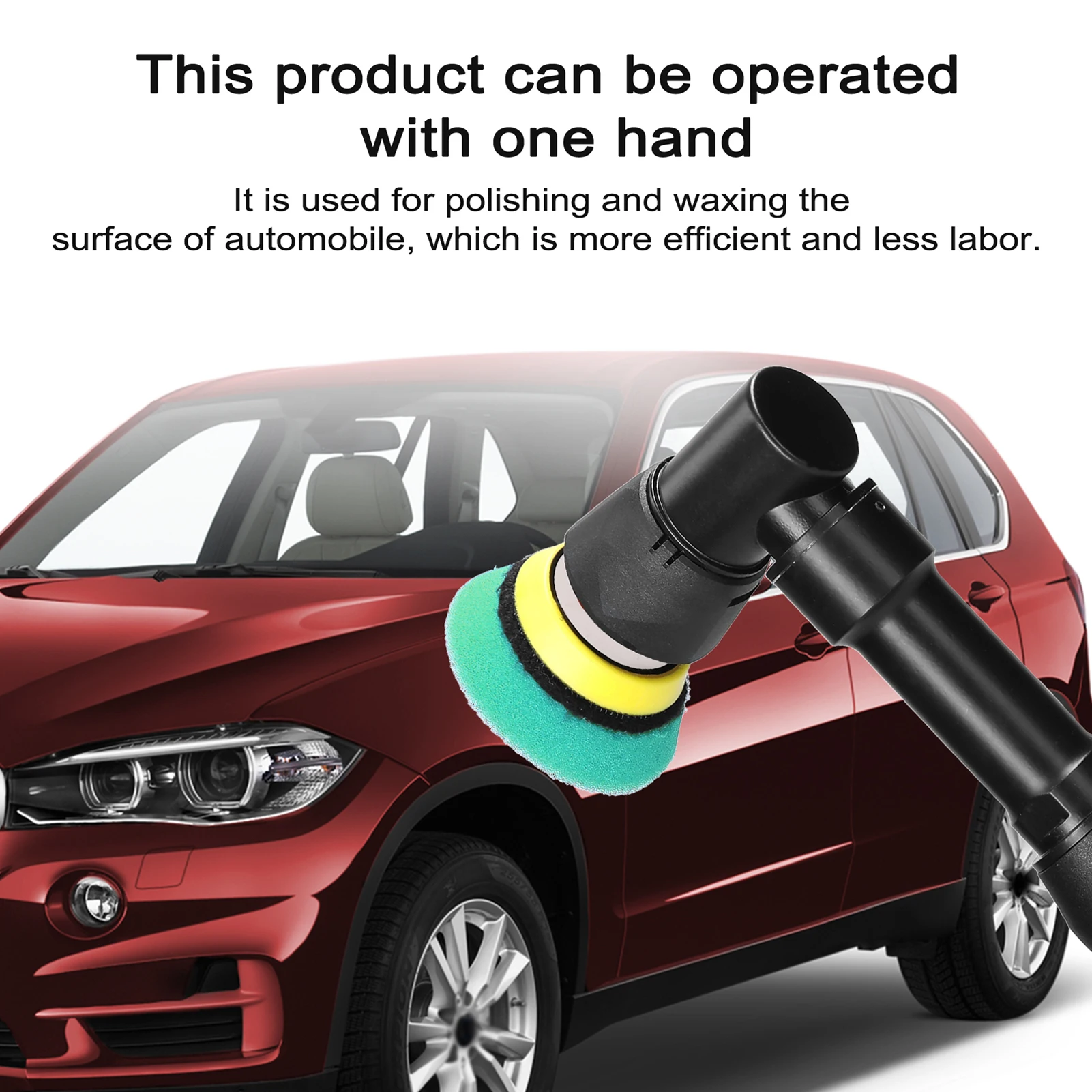 KKMOON Portable Car Polishing Machine Mini Electric Auto Polisher Handheld Rechargeable Car Polishing and Waxing Machine Kit